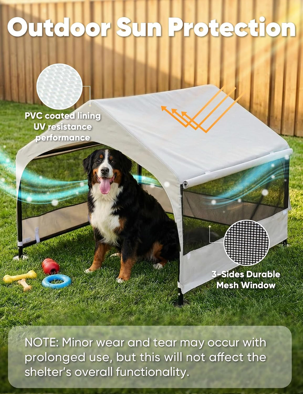suddus dog house outdoor, extra large dog tent showing dimensions