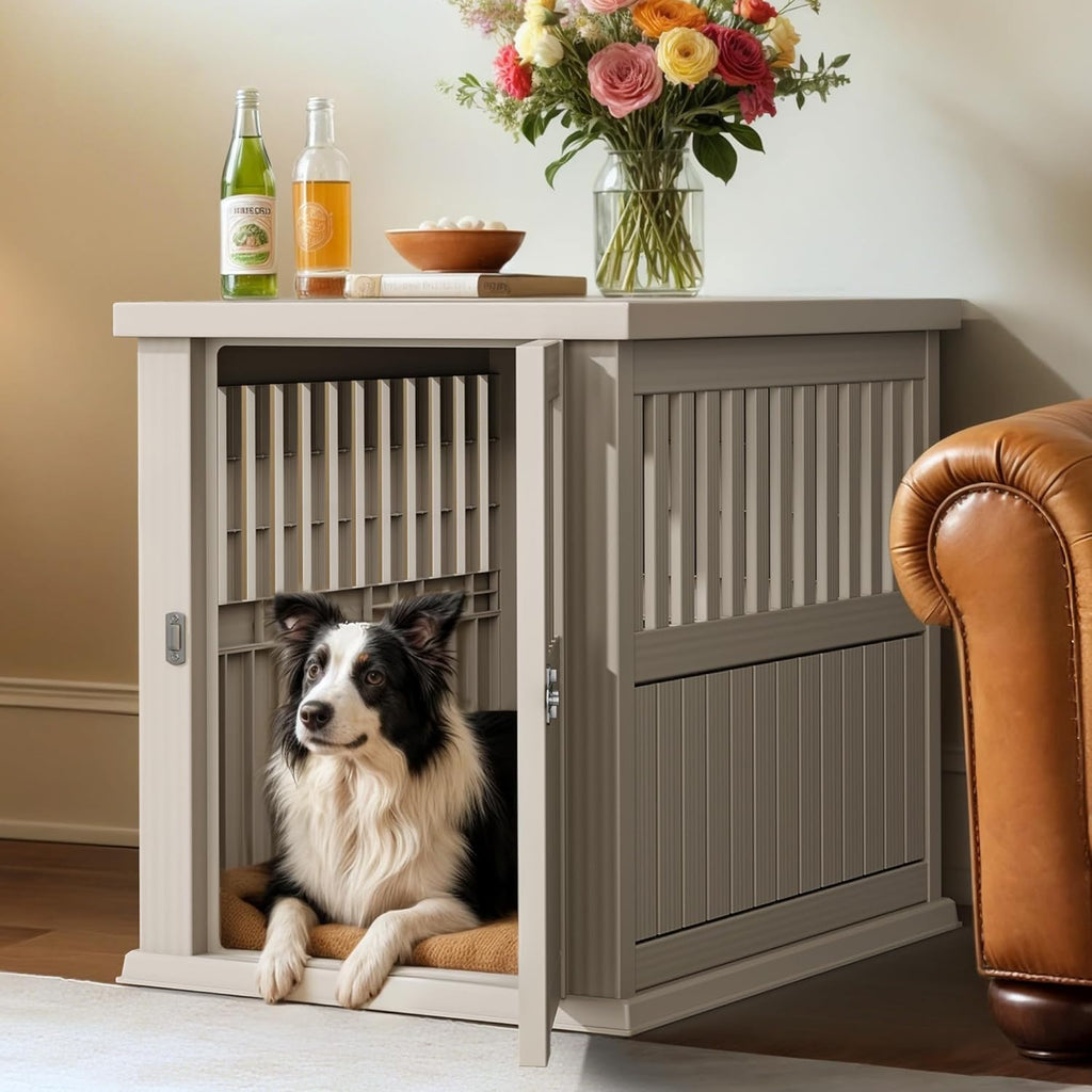 yitahome dog crate, weatherproof dog crate furniture w/secure, main product view