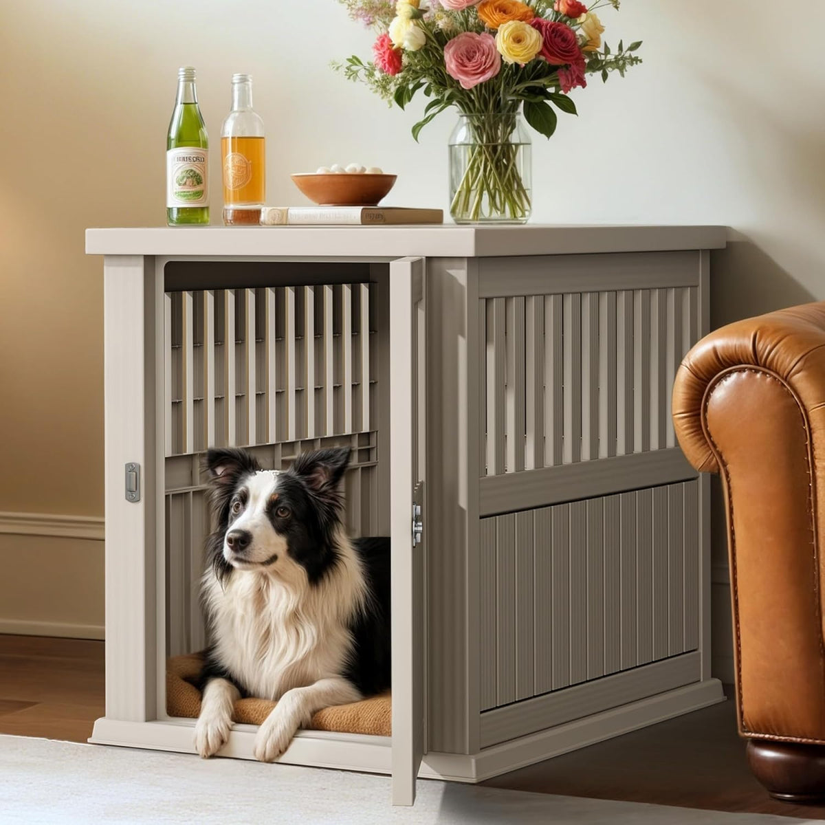 yitahome dog crate, weatherproof dog crate furniture w/secure, main product view