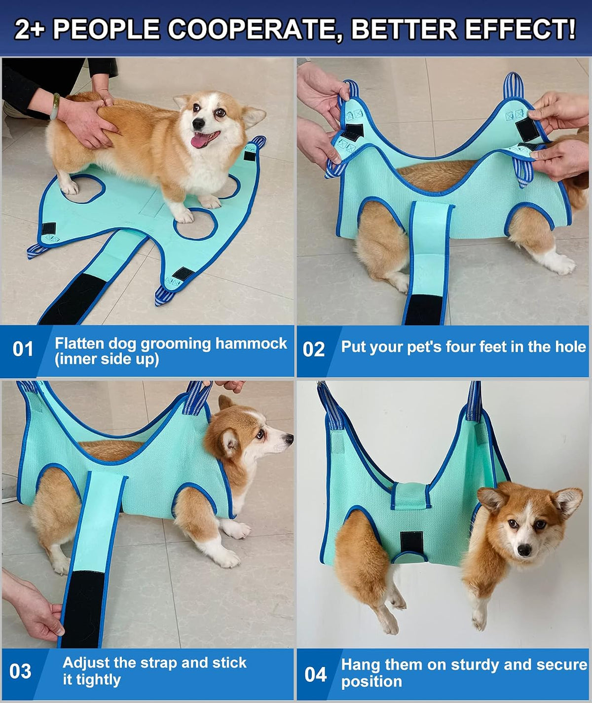 kkiimatt dog grooming hammock,hanging harness holder for nail, side view