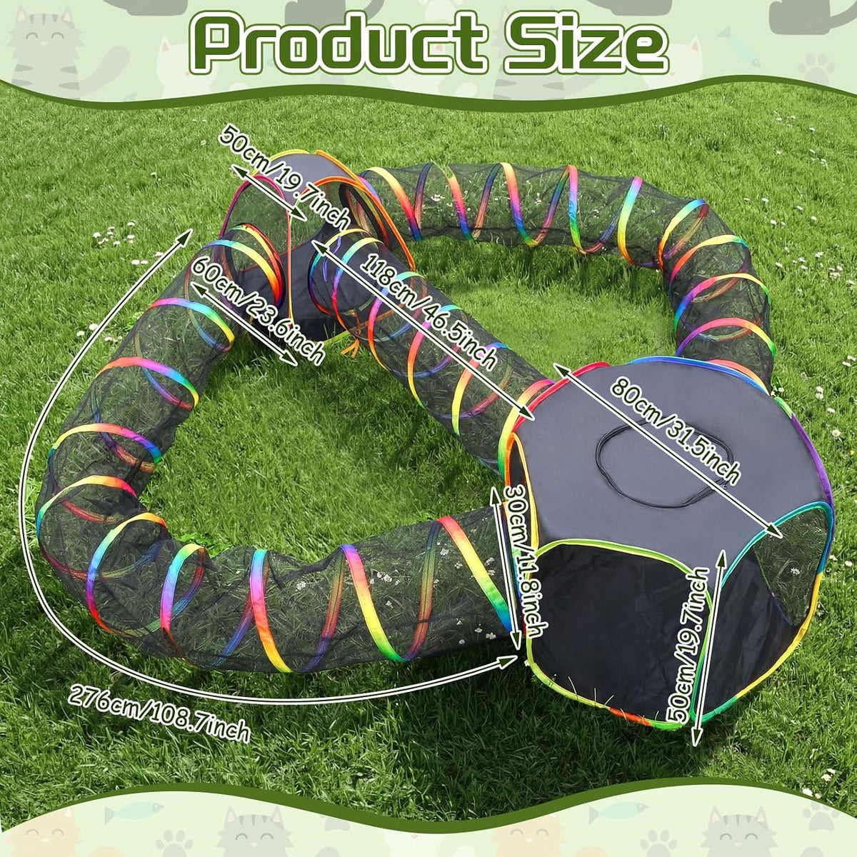 cypherx outdoor rainbow cat enclosure, 5 in 1 shown in use