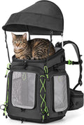 pecute cat backpack carrier,pet carrier backpack for hiking,ergonomic,black, main product view