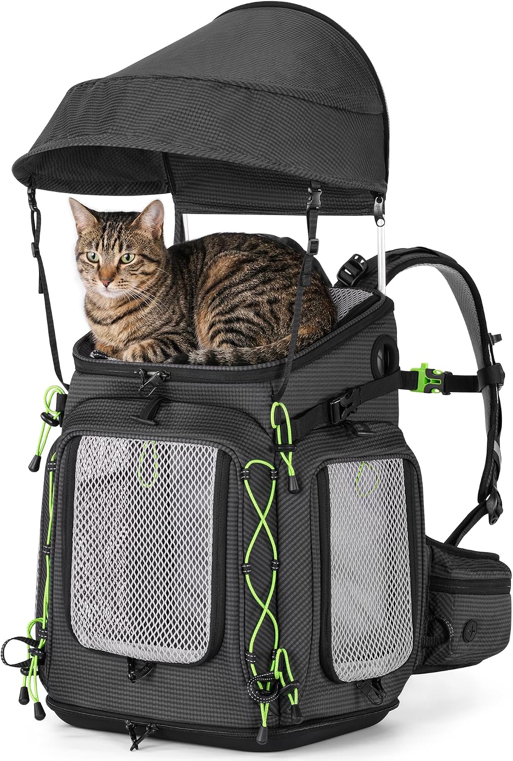 pecute cat backpack carrier,pet carrier backpack for hiking,ergonomic,black, main product view
