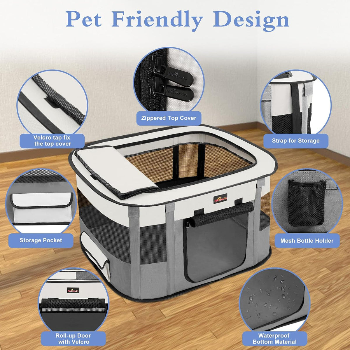 dog playpen, pet playpen, foldable kitten cage puppy, close-up detail
