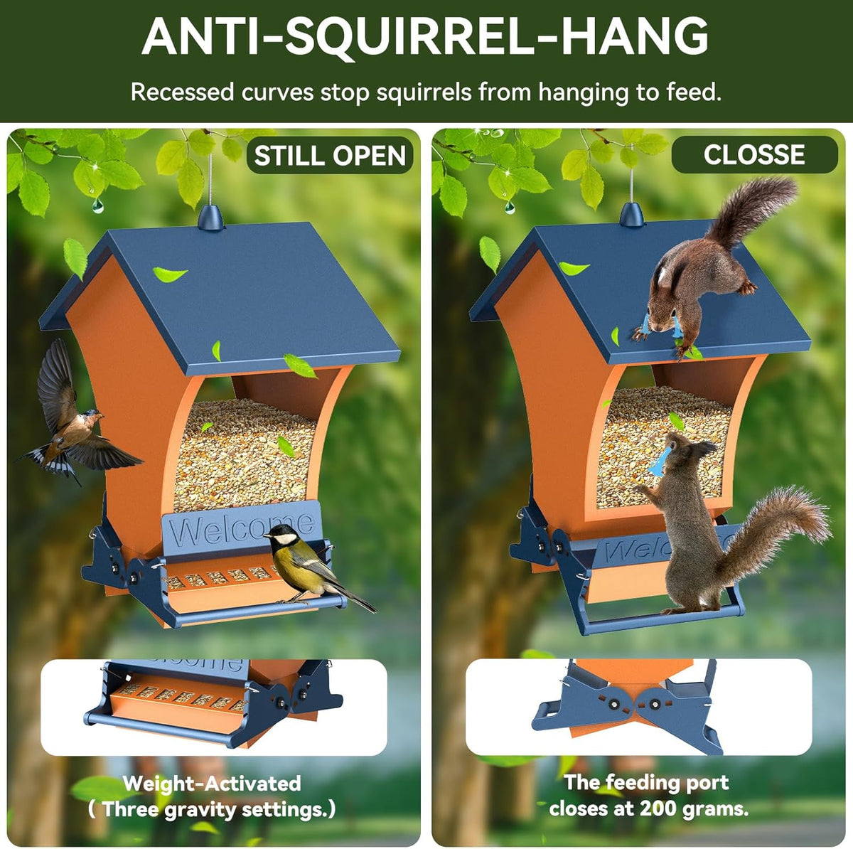 wildpark squirrel proof bird feeders for outdoors, 5lb shown in use