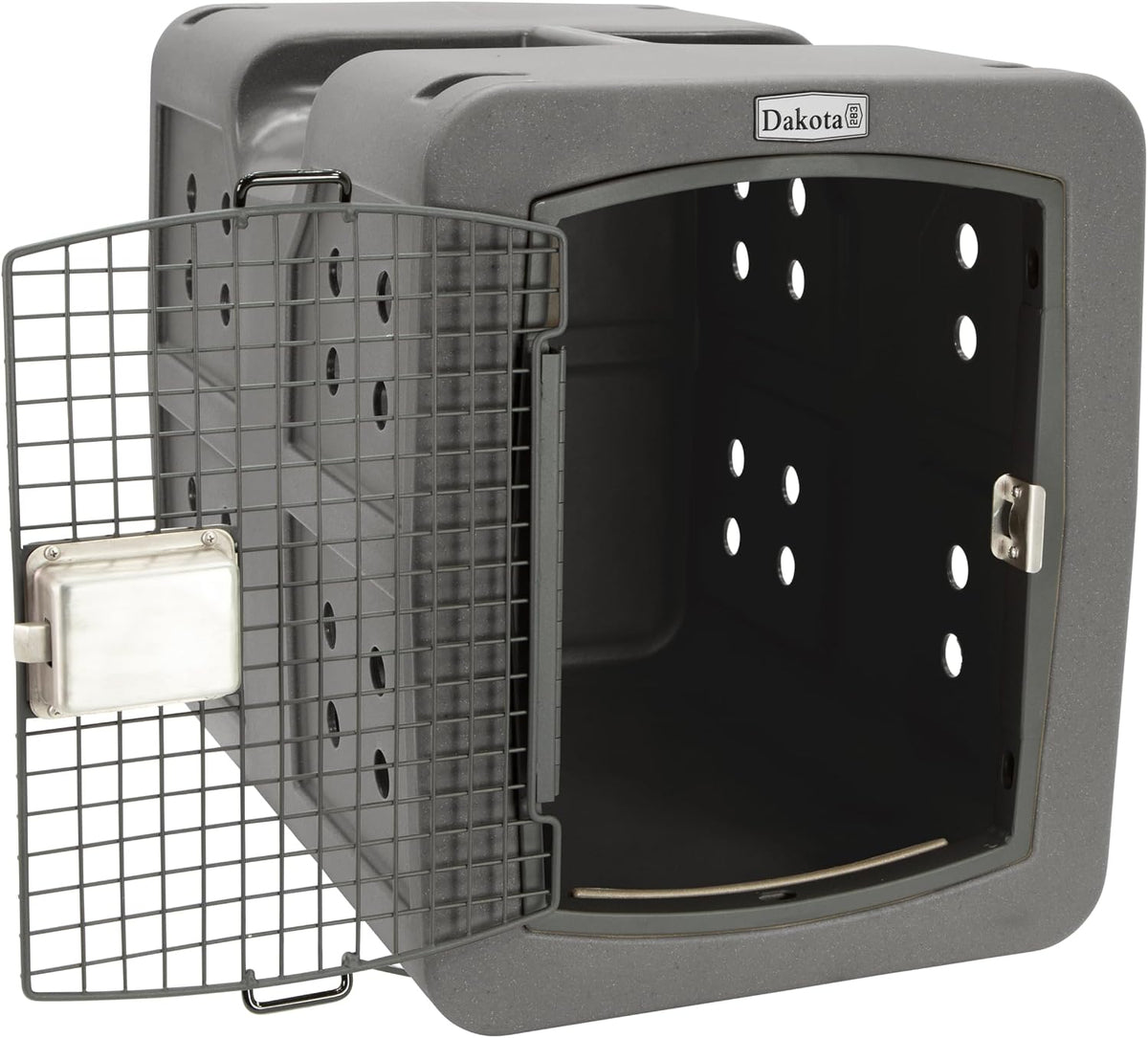 dakota283 medium kennel -frame door- dark granite shown in use