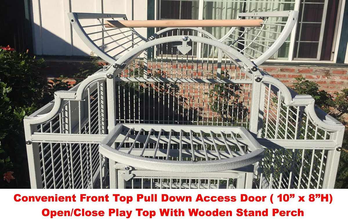 x-large elegance and durable wrought iron open play, close-up detail
