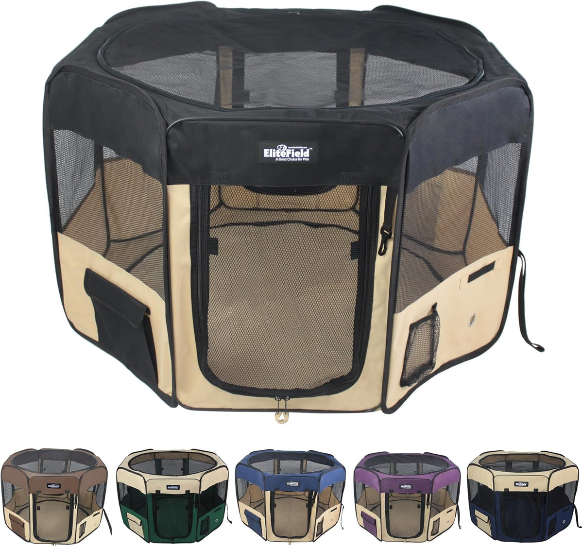 elitefield 2-door soft pet playpen for dogs and, main product view