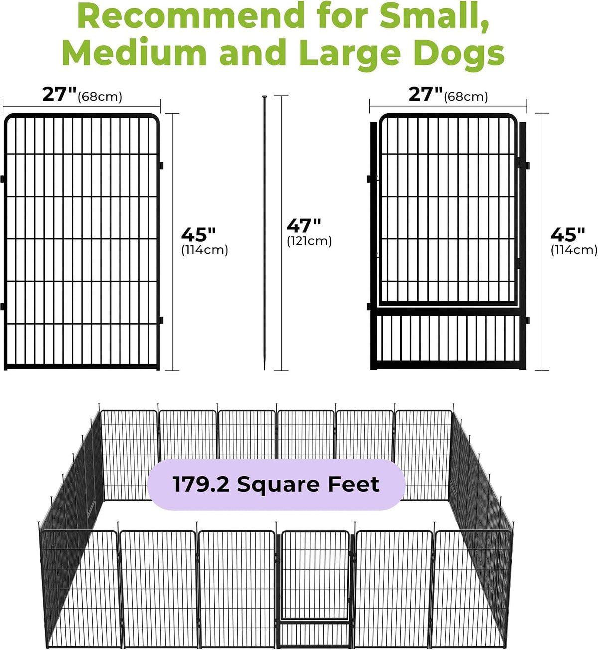 sunsgrove dog playpen outdoor, 45 inch 24 panels shown in use
