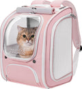 pecute cat backpack carrier,large space cat bubble backpack,ergonomic,pink, main product view