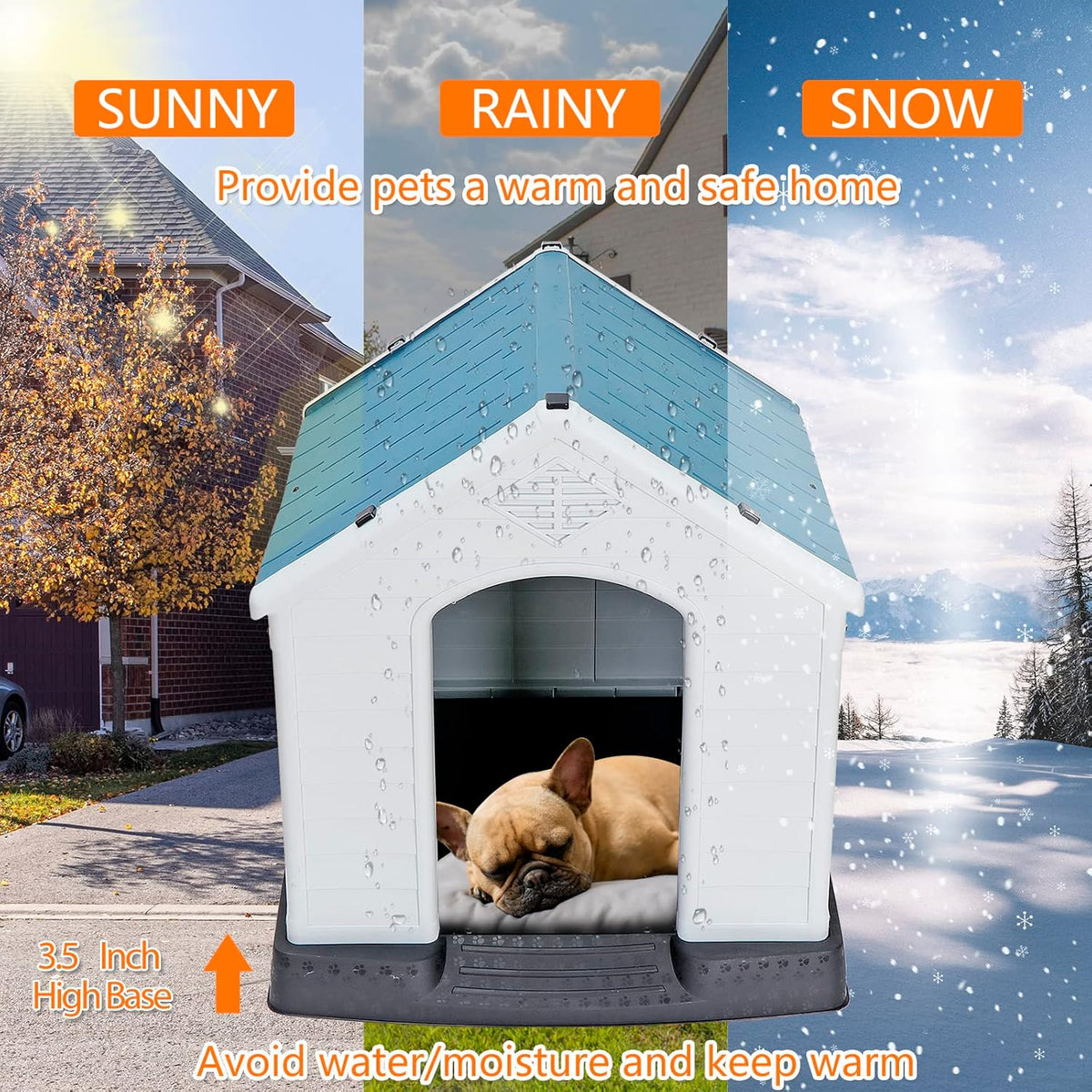 large plastic dog house indoor outdoor durable ventilate, package contents