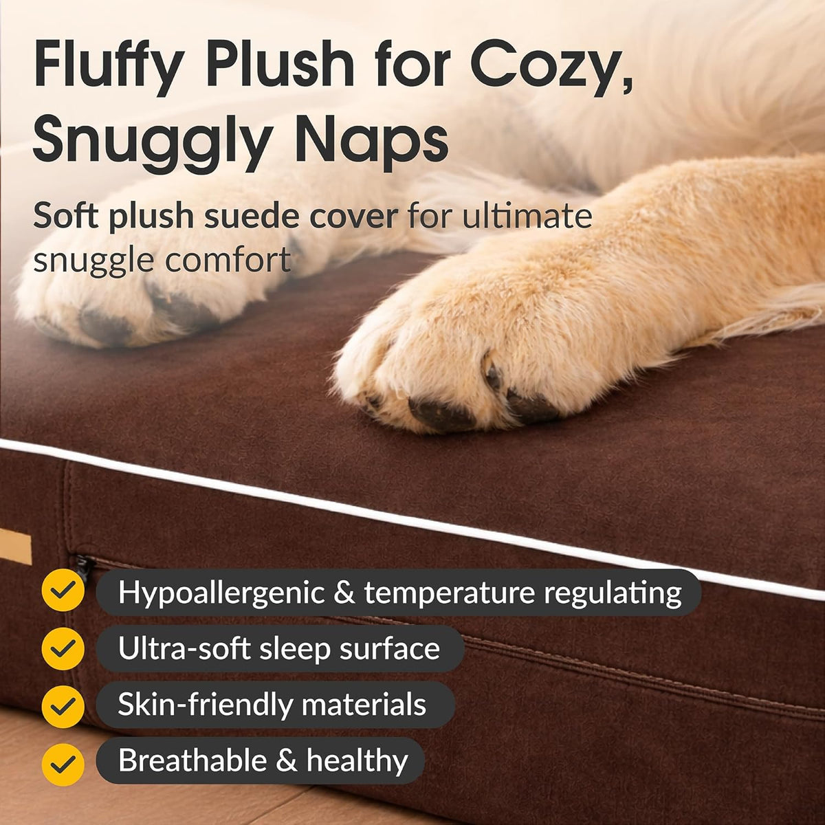 5.5 inch thick high grade orthopedic memory foam, front angle view
