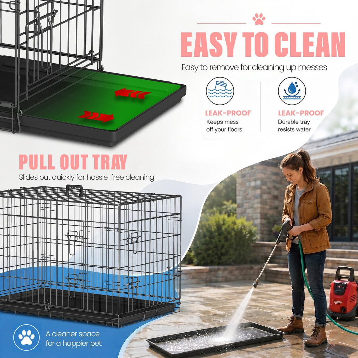 fdw dog crate for medium dogs 36 inch, side view