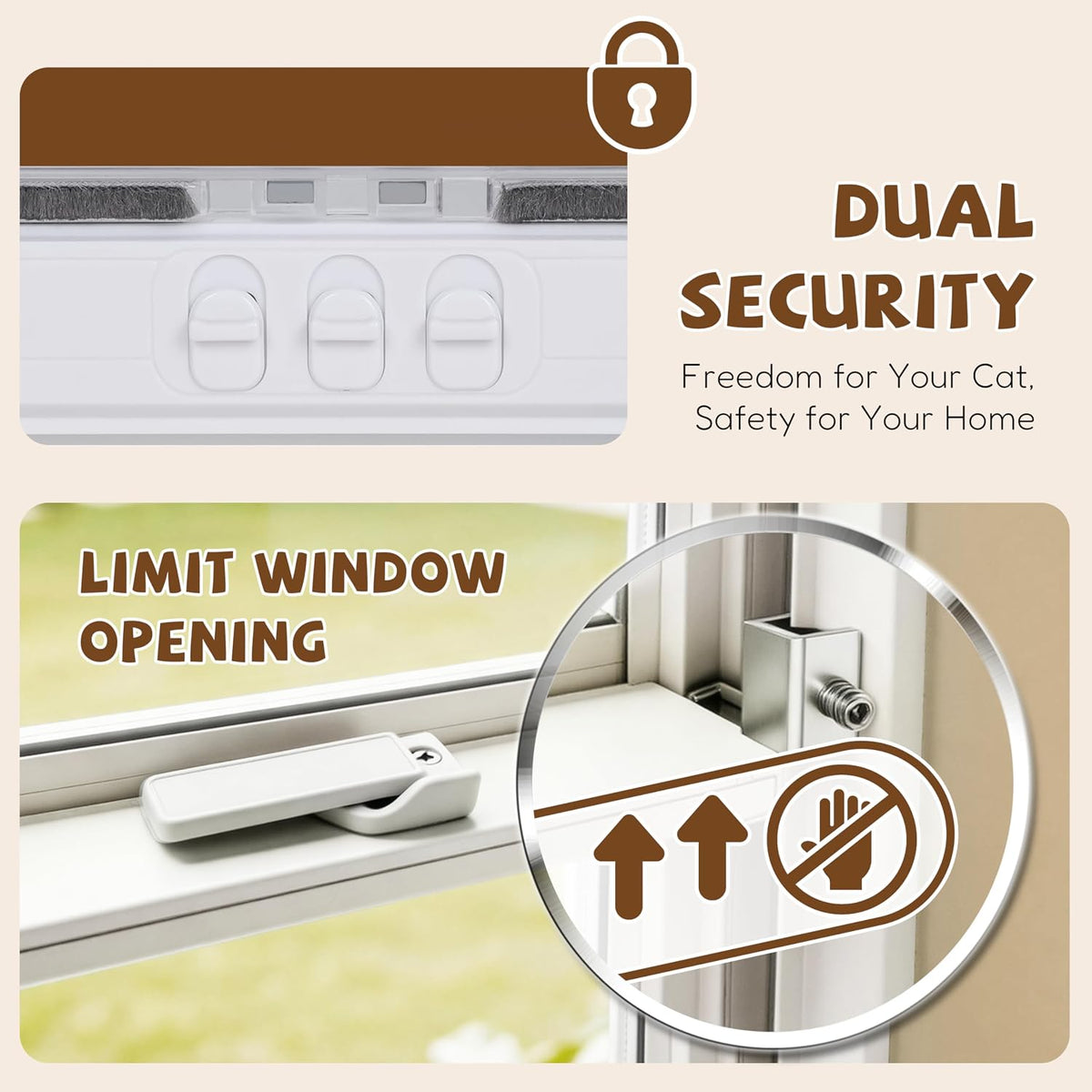compact cat door for window, h: 13", fit, side view
