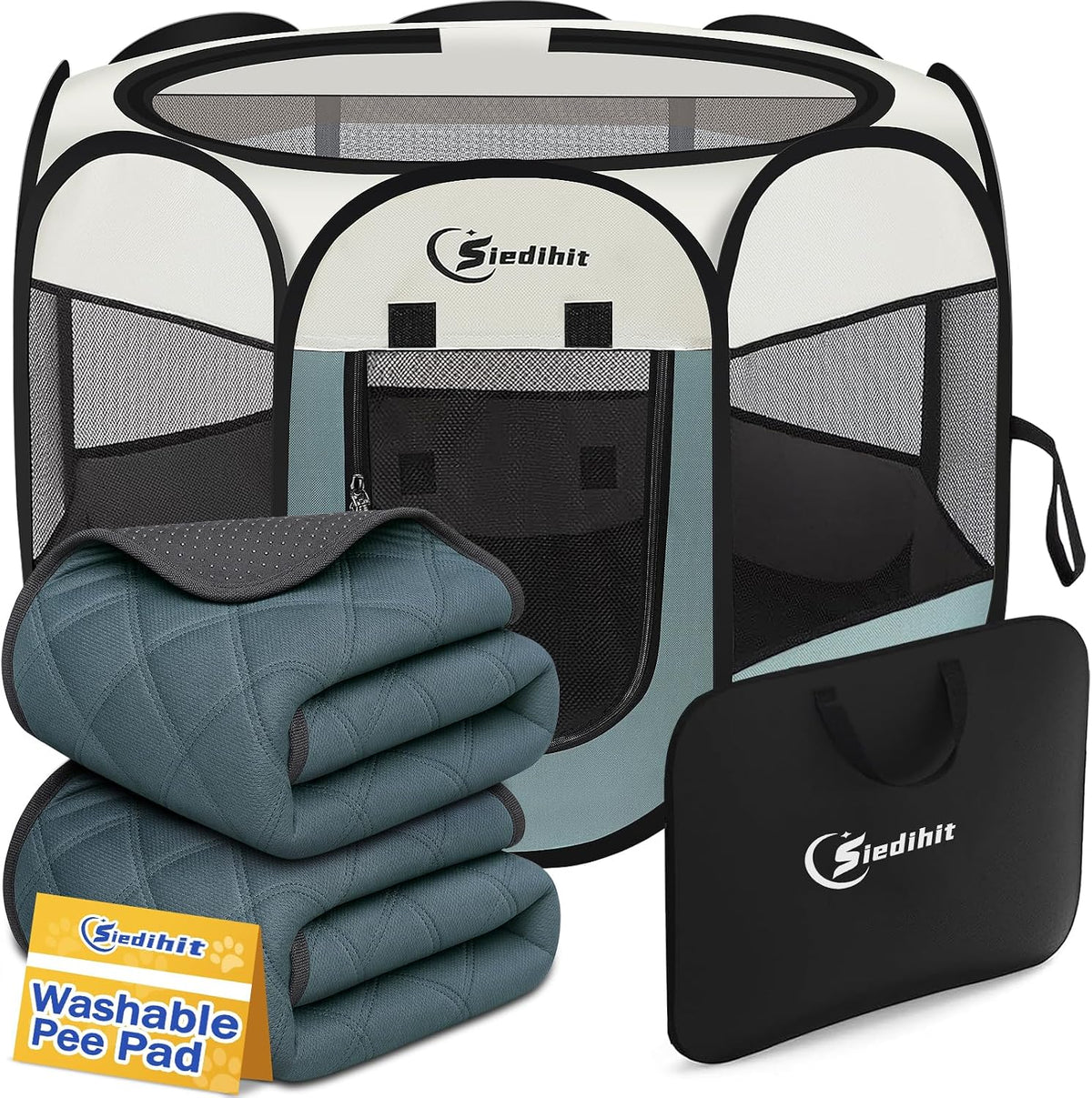 siedihit dog cat playpen tent crate cage with, main product view