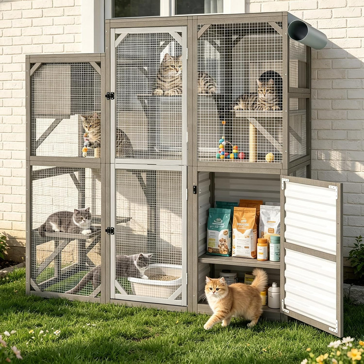 67" h large walk-in catio outdoor cat enclosure, main product view