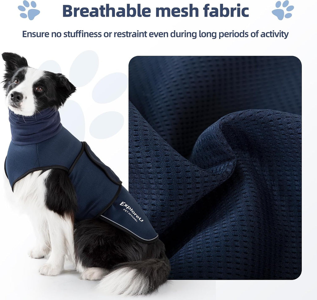 dog anxiety vest–dog calming shirt for noise,separation,blue,l(22-33lbs) showing dimensions