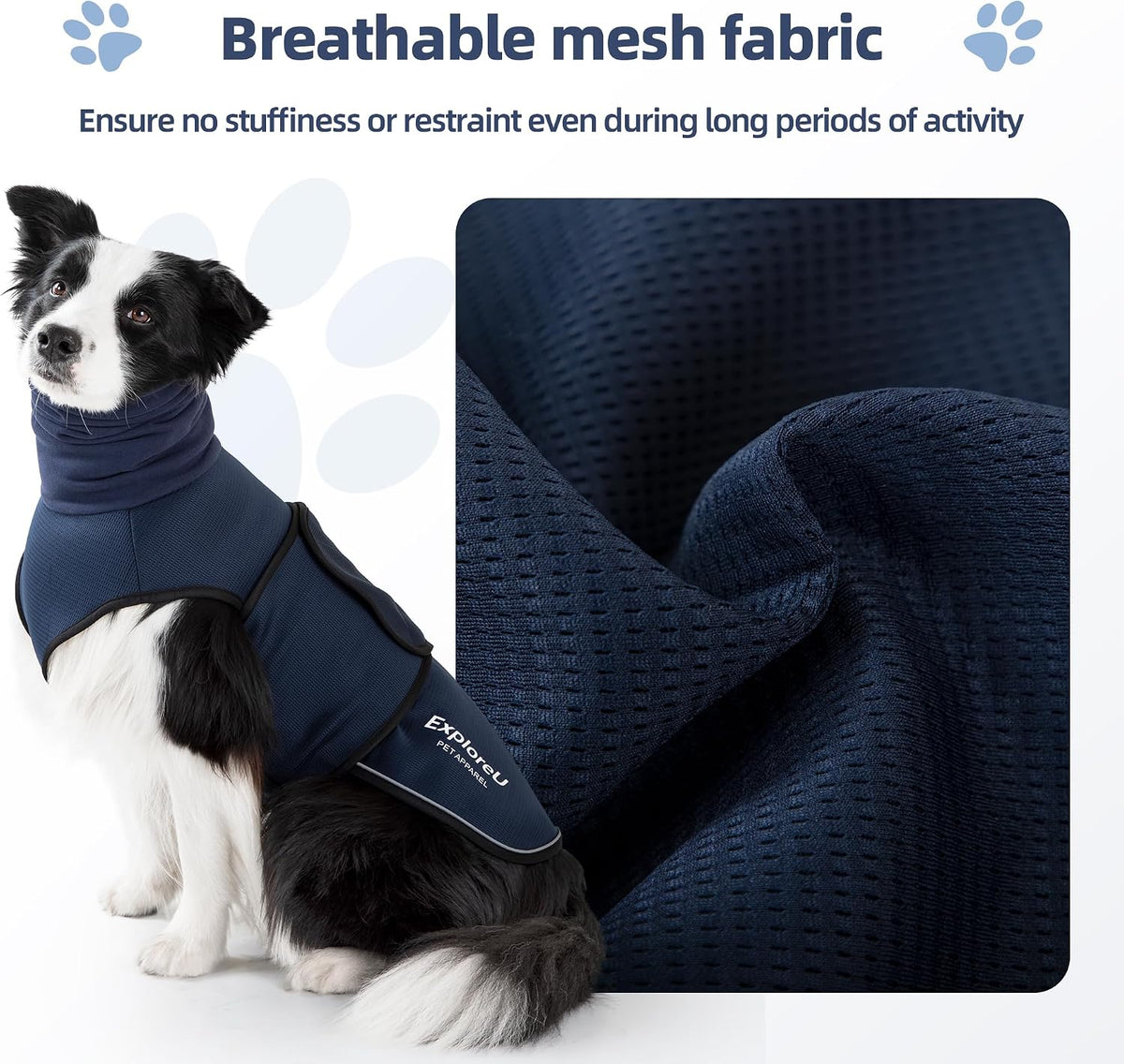 dog anxiety vest–dog calming shirt for noise,separation,blue,l(22-33lbs) showing dimensions