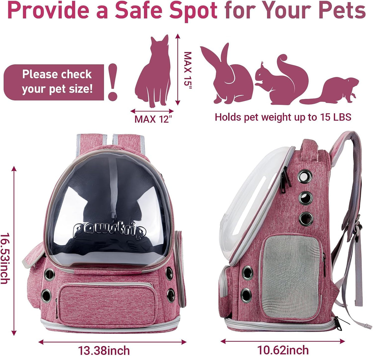 cat backpack carrier clear bubble window for cats shown in use