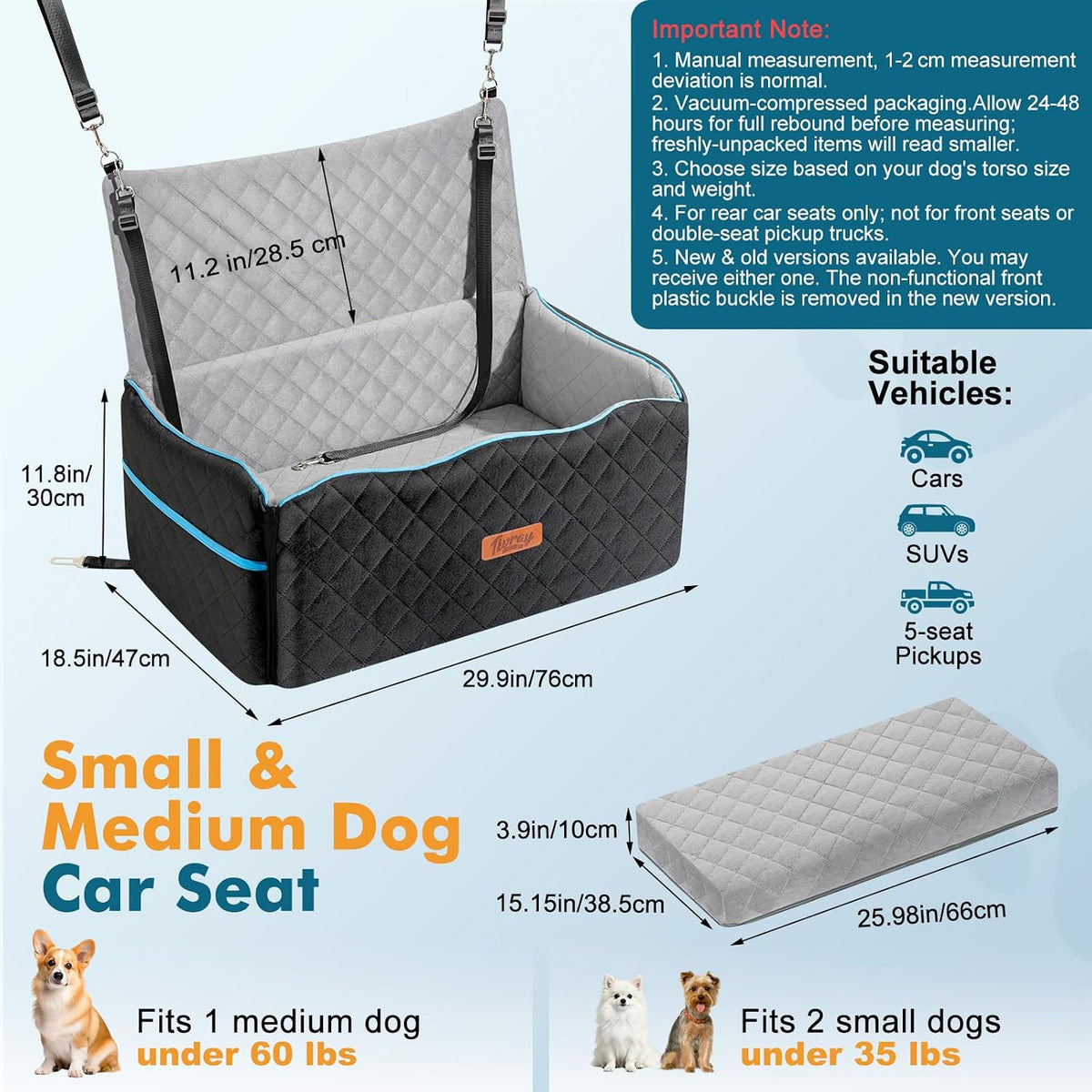 dog car seat for medium dogs up to shown in use