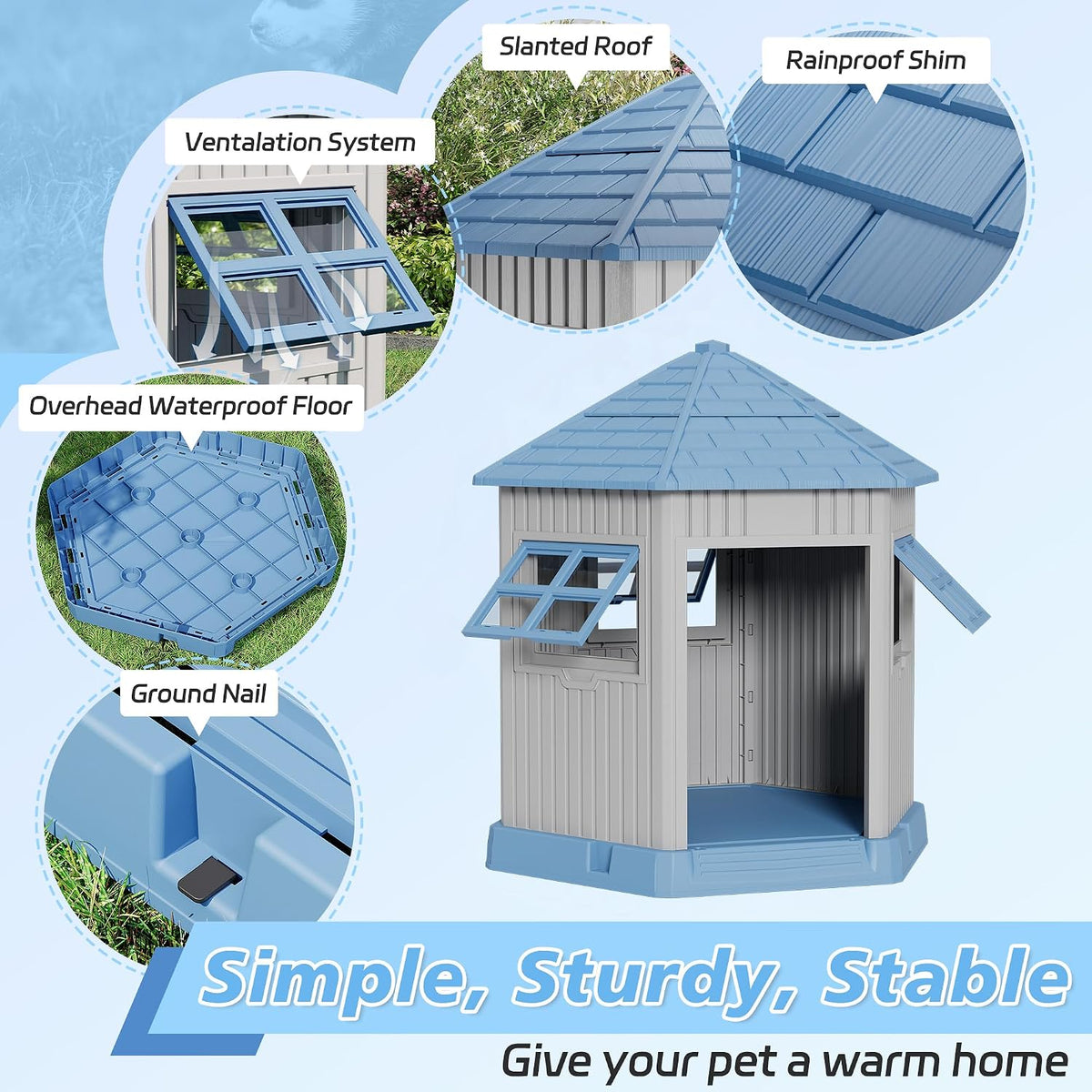 fancyango sturdy dog house indoor outdoor for small shown in use
