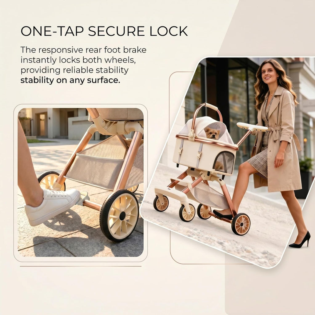 all-terrain pet stroller for small medium dogs &, front angle view