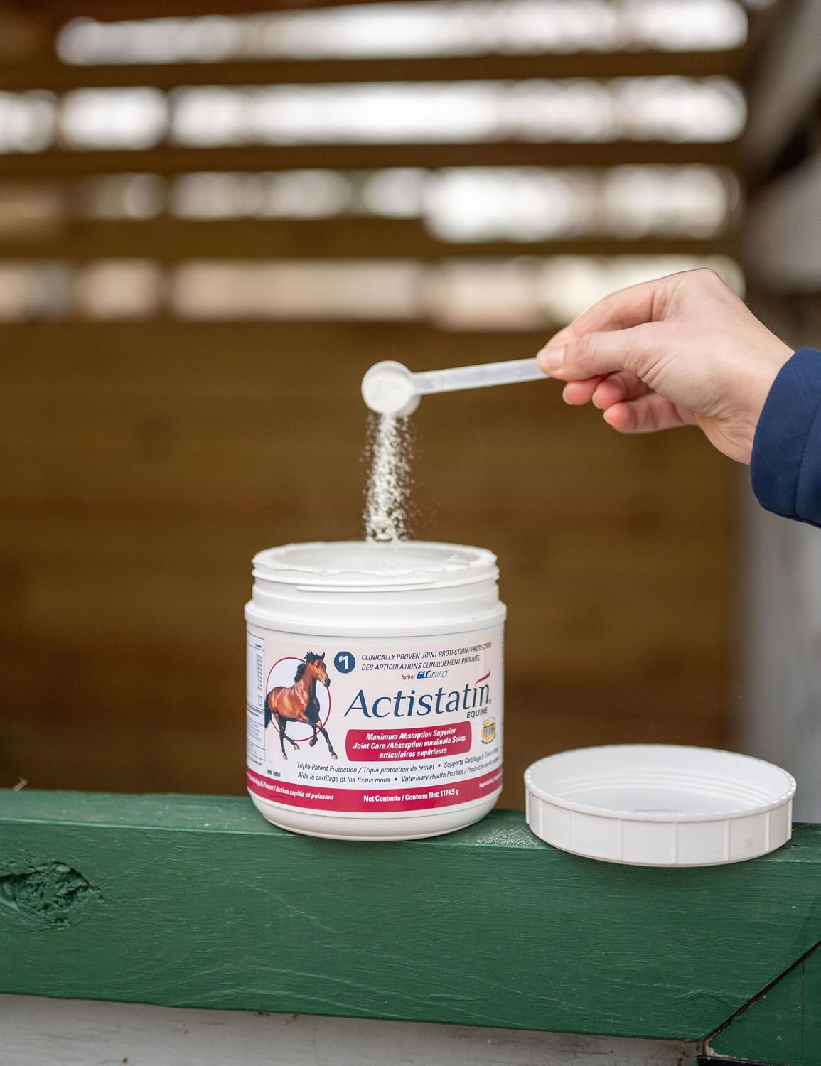 actistatin equine powder - horse joint supplement showing dimensions