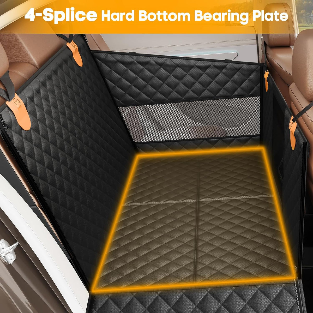 peticon large dog car seat, back seat extender, close-up detail