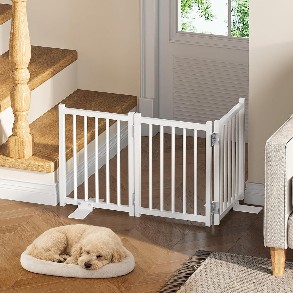 snughome short dog gate indoor, 16" high freestanding, side view
