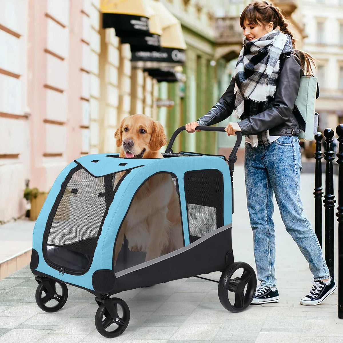 saudism dog stroller for large dogs, extra large, package contents