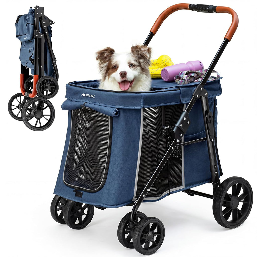 medium dog stroller, dual entry one-touch folding,small and, main product view