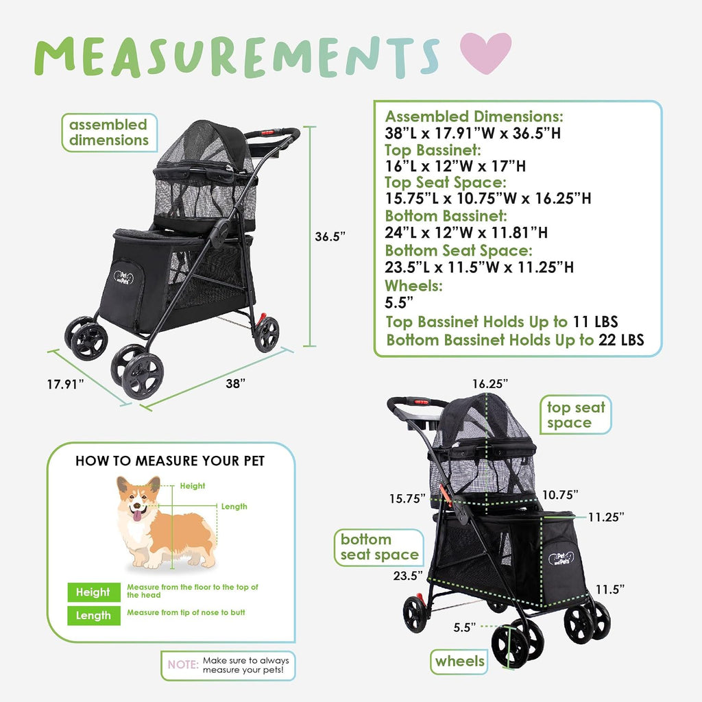 petique pet & pets double decker pet stroller on a desk or shelf