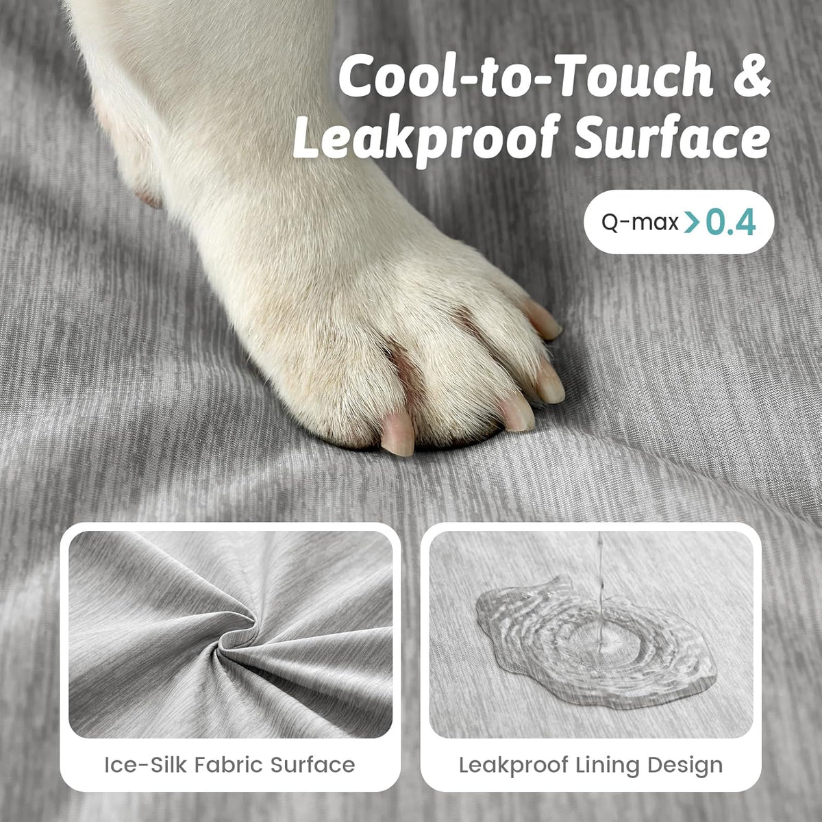 cozy kiss cooling dog bed for large dogs, side view
