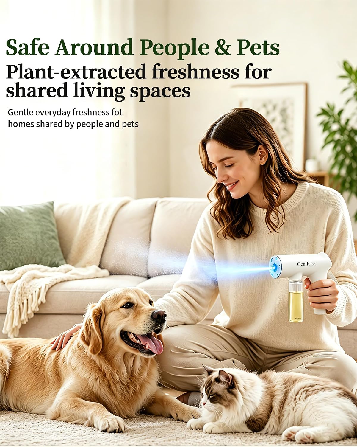 nano blue light deodorizer spray refill pet &, side view