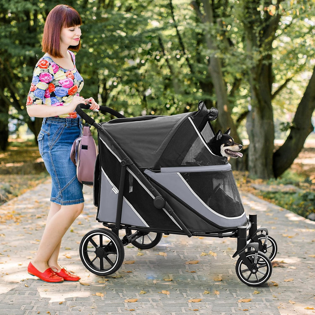 dog stroller for medium/large dogs one-click folding, extra, close-up detail