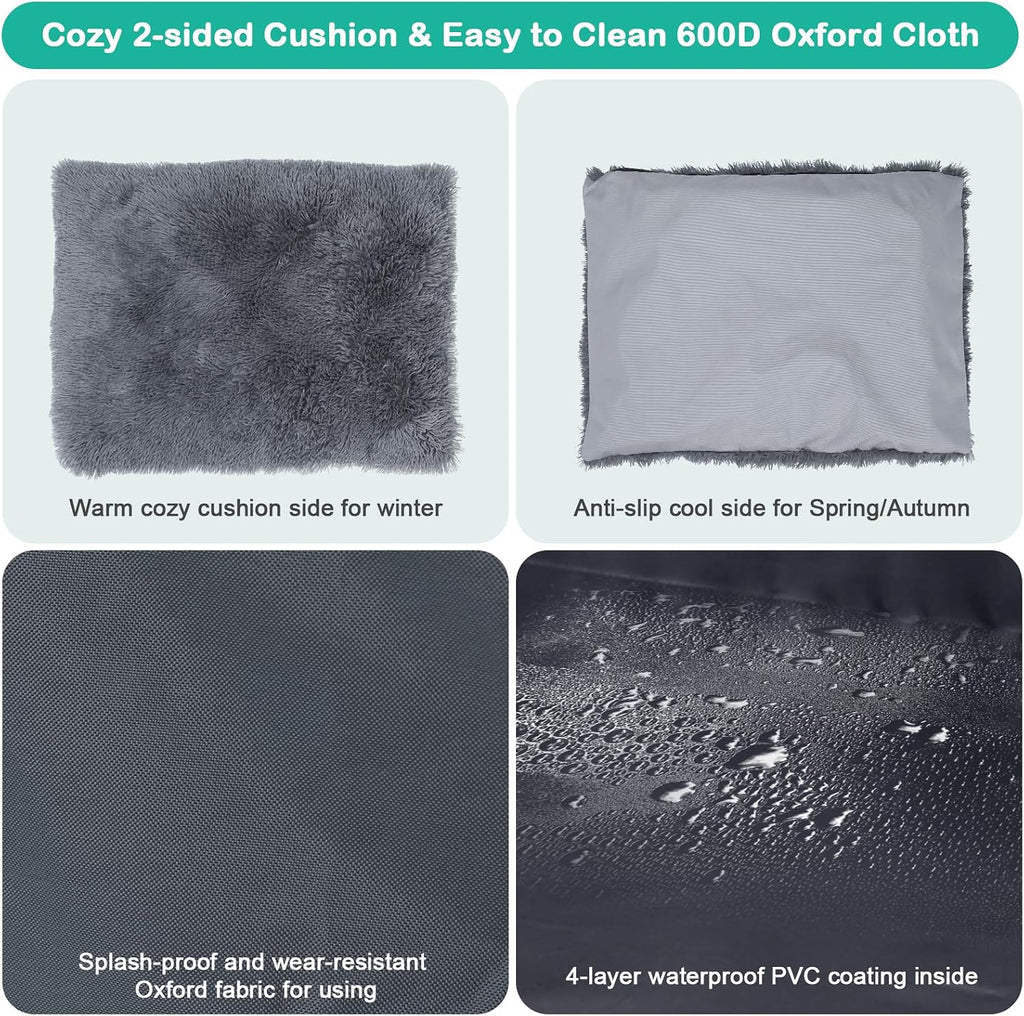 27.6" dog house indoor outdoor dog kennel tent showing dimensions