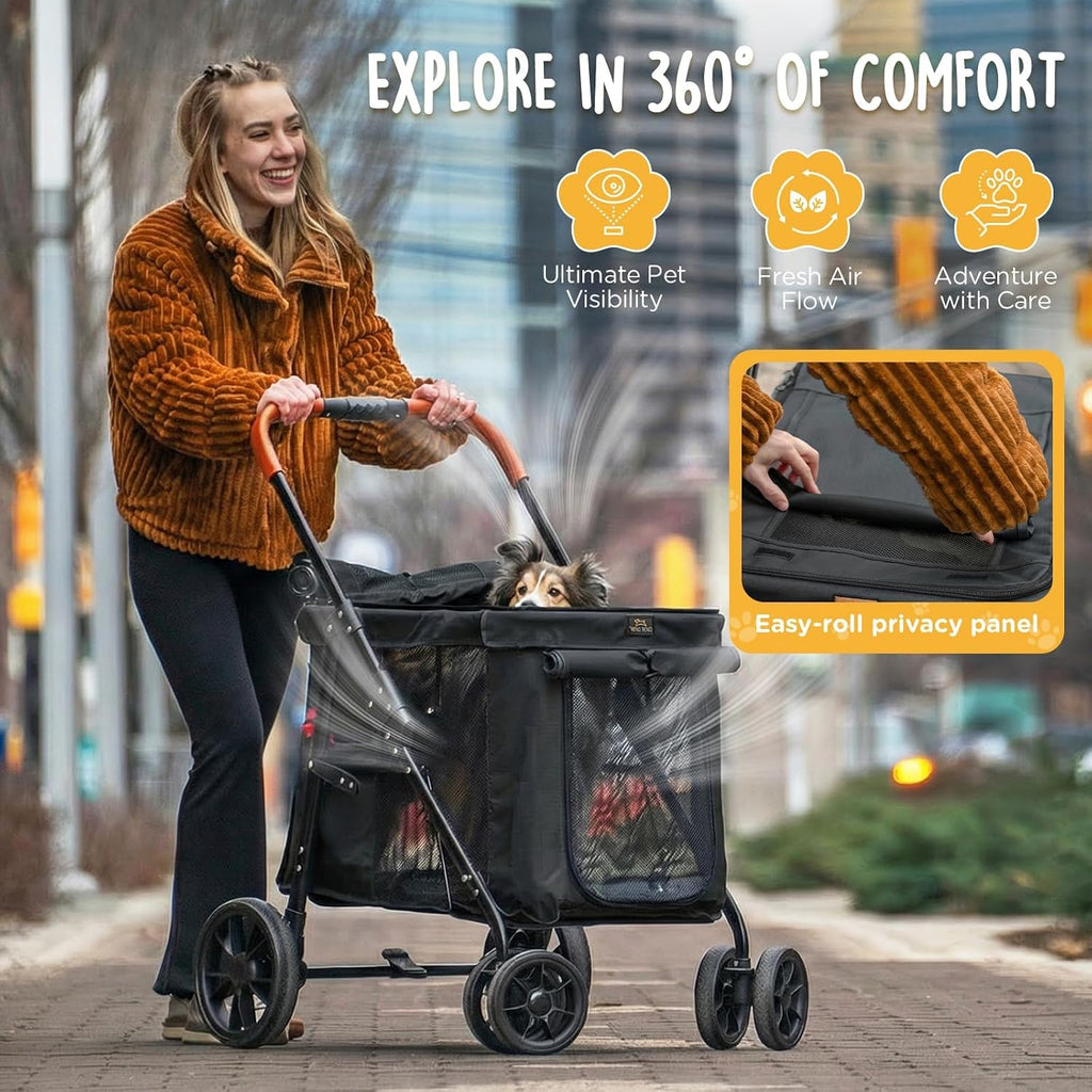canine canyon scout pet stroller, heavy duty dog, side view