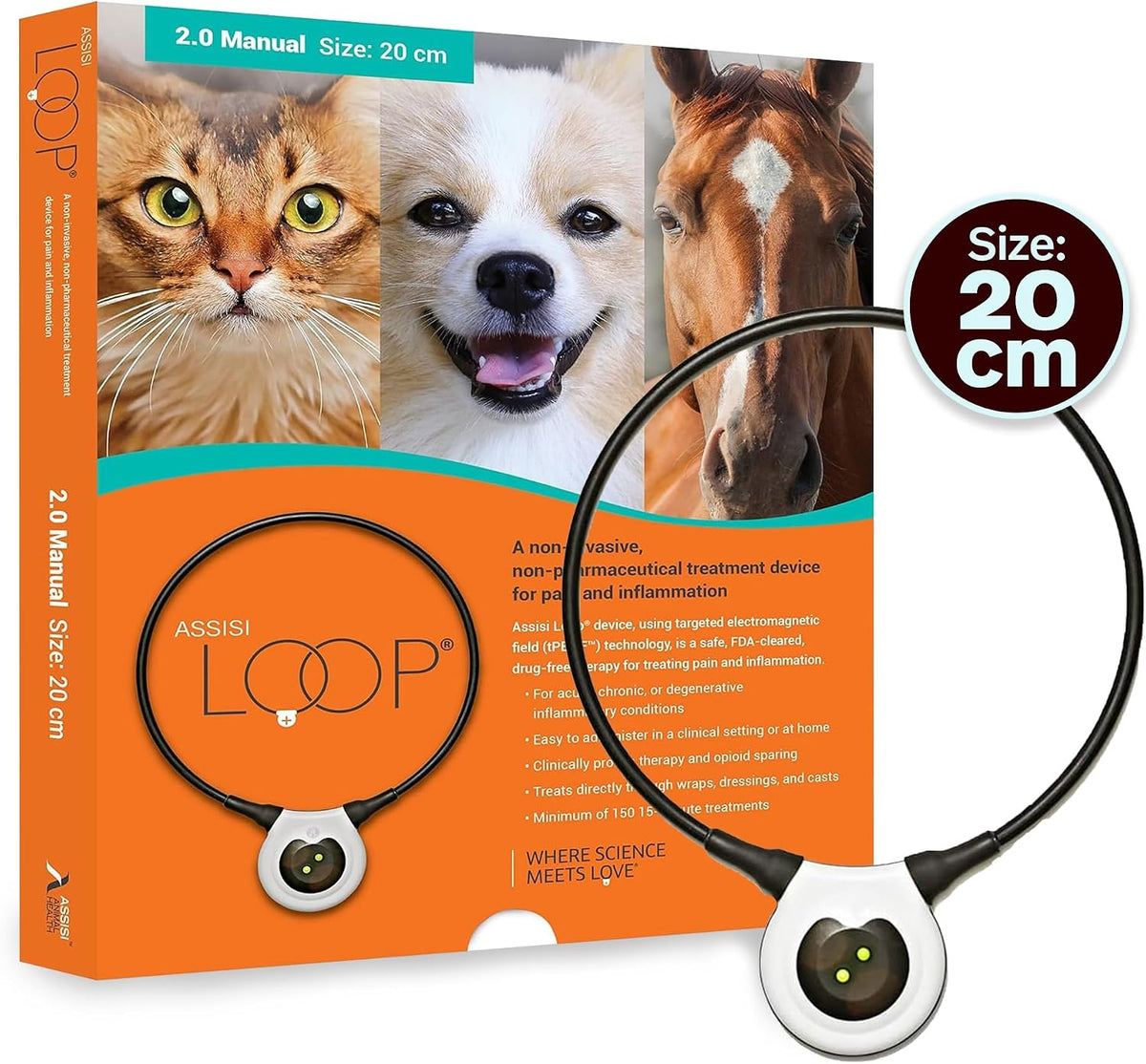 assisi loop 2.0 manual tpemf device for dogs shown in use