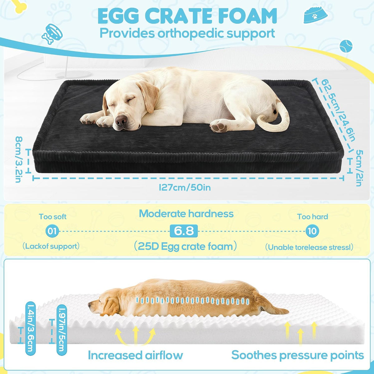 loiion dog car bed, non-slip backseat extender pet showing dimensions