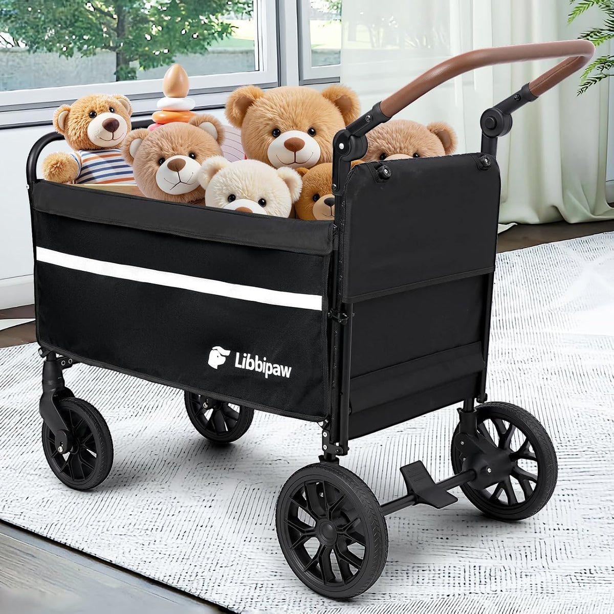 foldable dog wagon for medium & large dogs on a desk or shelf