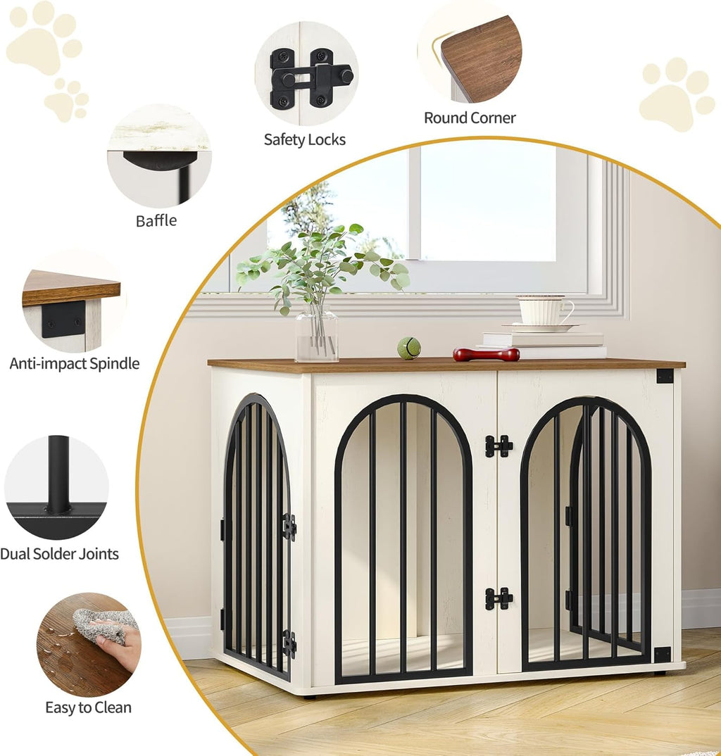 hzuaneri 31.5 in dog crate furniture,dog kennel indoor on a desk or shelf
