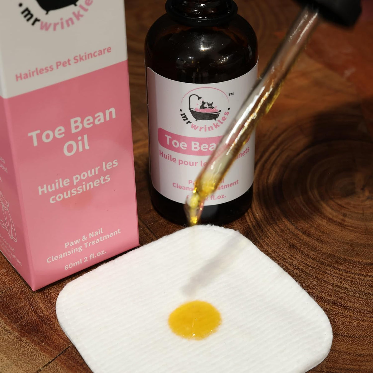 toe bean oil paw & nail care for, side view