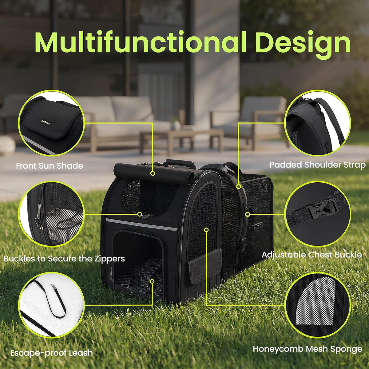 expandable cat backpack carrier airline approved pet travel, package contents