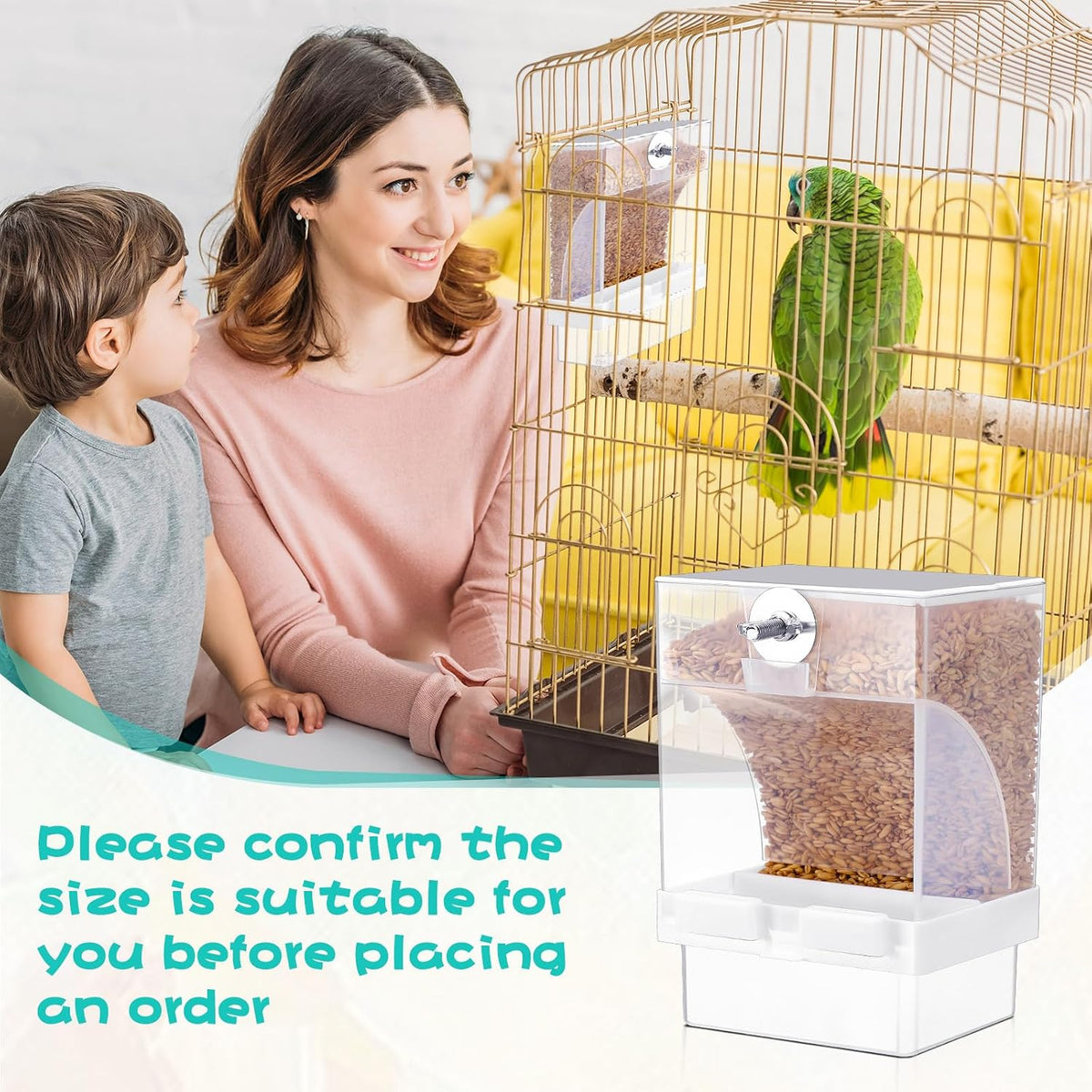 glikceil 8 pcs no mess bird feeder automatic, side view
