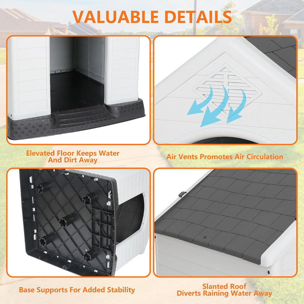 zeny plastic dog house - waterproof dog kennel on a desk or shelf