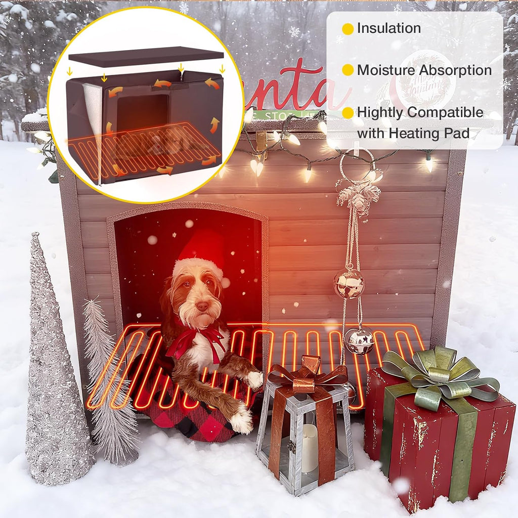 aivituvin dog house with insulated liner, heated outdoor, side view