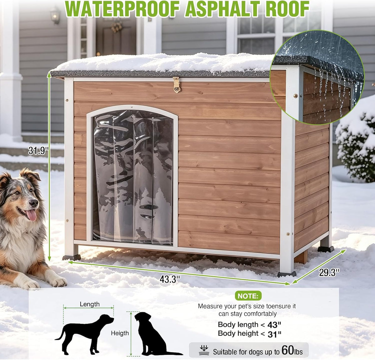 gutinneen large outdoor heated dog house for outside on a desk or shelf