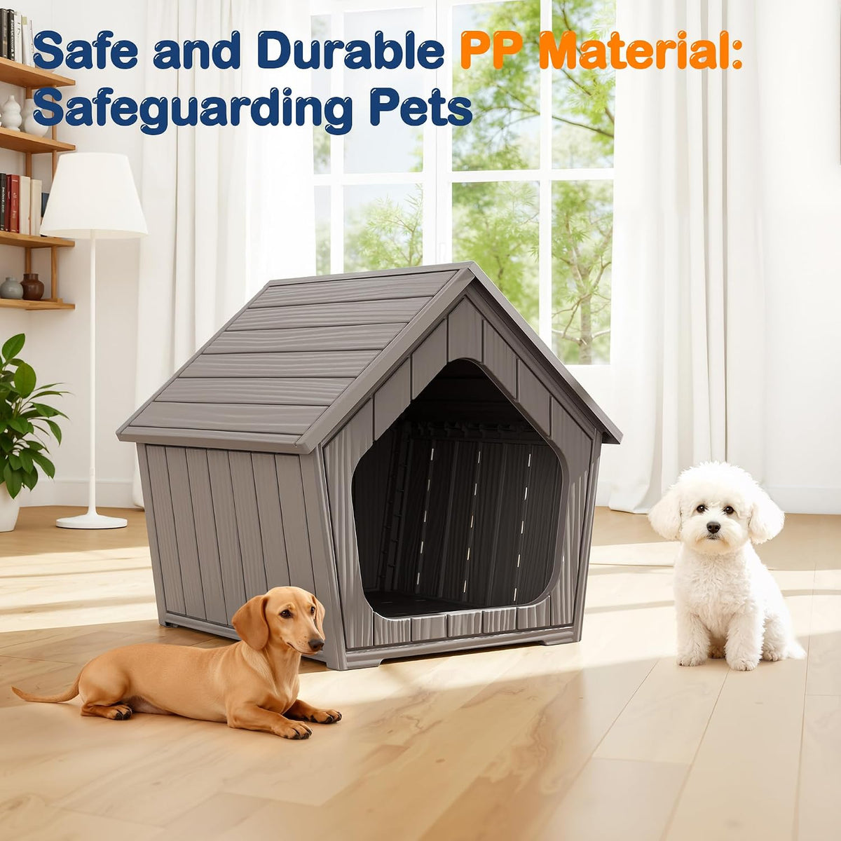 bifanuo dog house outdoor indoor for small dogs, close-up detail
