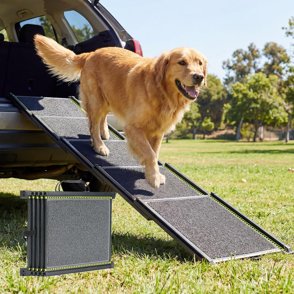 veehoo telescoping large dog ramp for car truck, main product view