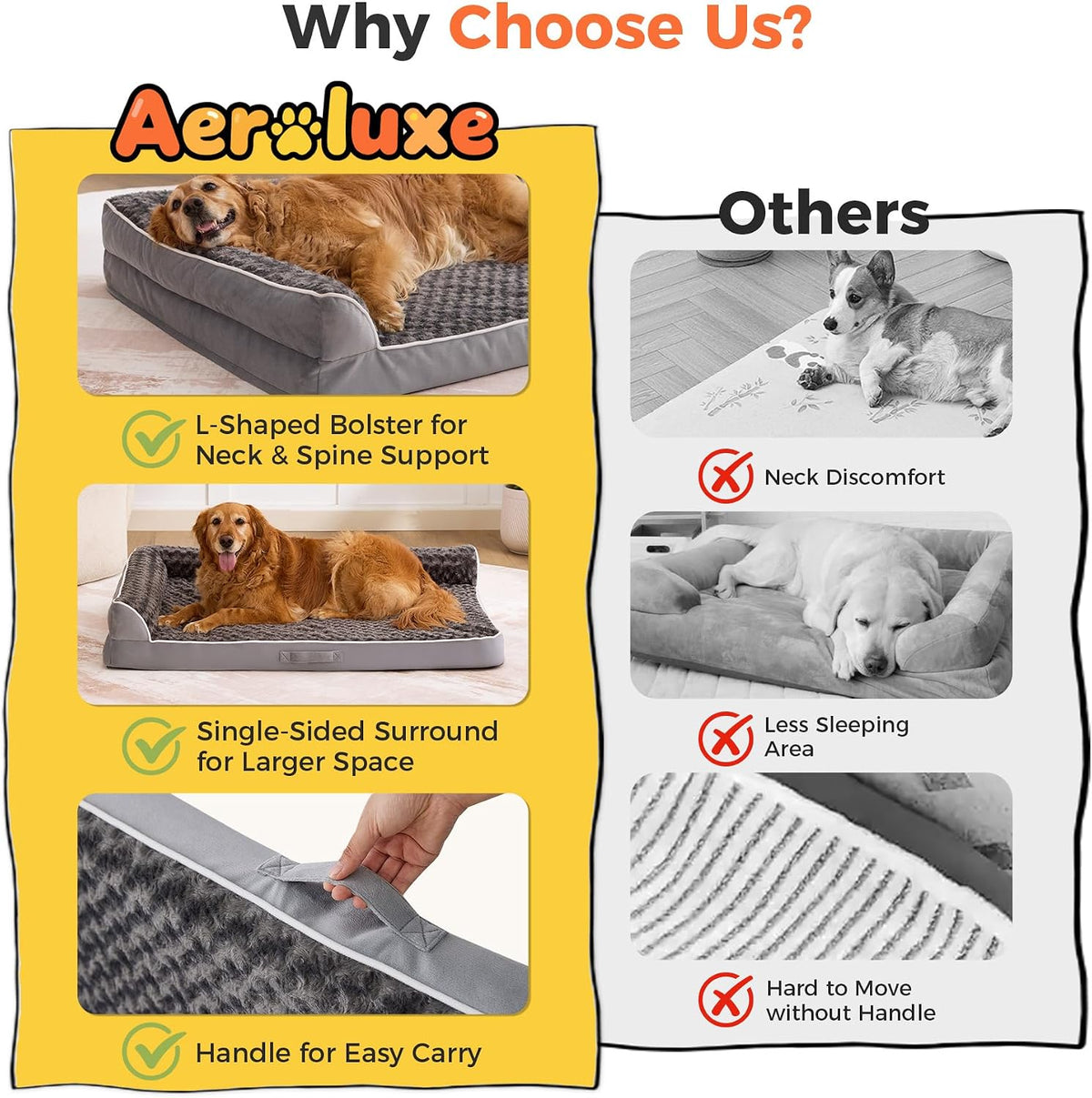 xl orthopedic dog bed for large sized dogs, close-up detail